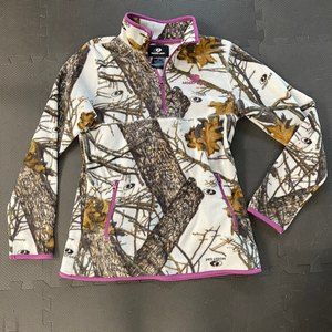Mossy Oak fleece sweater pink with camo